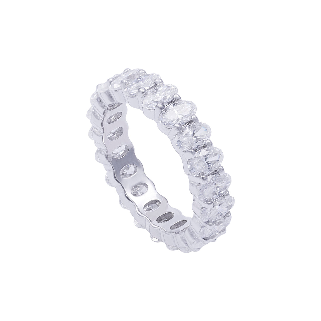 Anillo Moissonita Eternity Oval