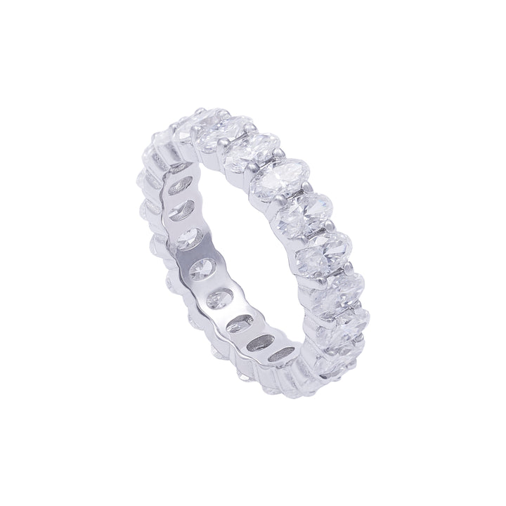 Anillo Moissonita Eternity Oval